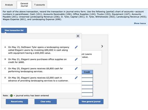 Solved For Each Transaction 1 Analyze The Tra Solutioninn