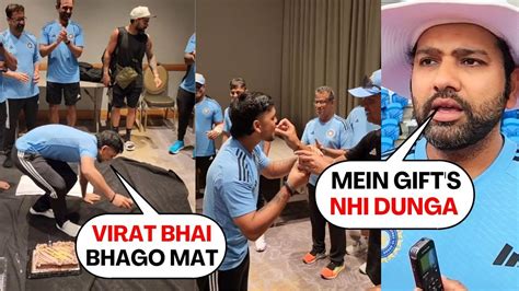 Virat Kohli Runaway While Cake Cutting Ishan Kishan Birthday Celebration Rohit T Ishan