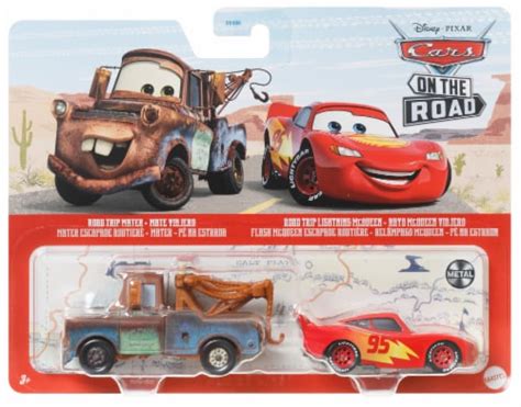 Disney Cars Diecast 2-Pack 1:55 Scale Road Trip Mater and Road Trip ...