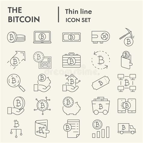 Bitcoin Cryptocurrency Icon Collection Set Stock Illustrations 2 779