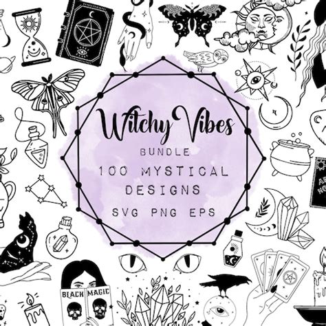 Witchy Vibes Svg Bundle Mystical Magic Astrology Cricut Etsy