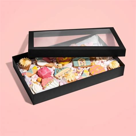 Cake Craft Company Black Deluxe Treat Boxes With Window Boards