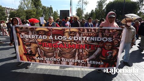 Pobladores De San Pedro Tultepec Se Manifiestan En Toluca La Jornada