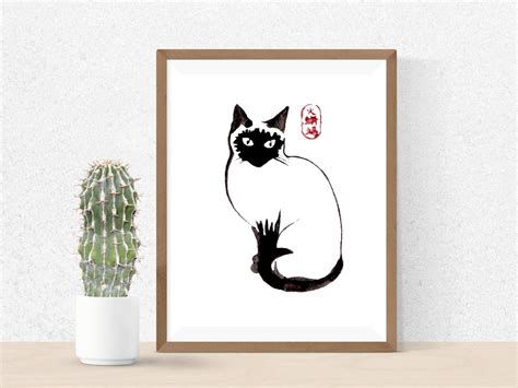 Siamese Cats Digital Art Siamese Cat Wall Art Digital - Etsy