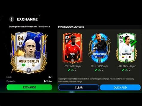 I Opened Every Rated Roberto Carlos Exchange Packs Fc Mobile Youtube