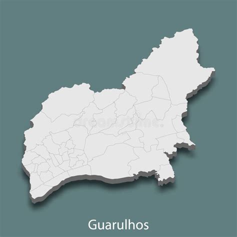 D Isometric Map Of Guarulhos Is A City Of Brazil Stock Vector