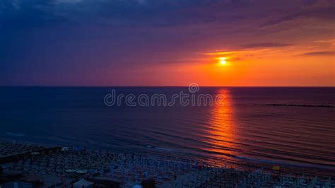 High Angle Shot of Florence Sunset in Rimini Beach Italy Stock Photo ...