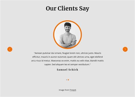 View our client testimonials Template