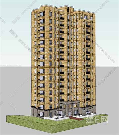 现代高层住宅模型su模型下载 Id109920836 建e网su模型