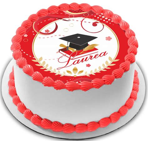 Cialda In Ostia Commestibile Per Torta Tonda Laurea Personalizzata Con