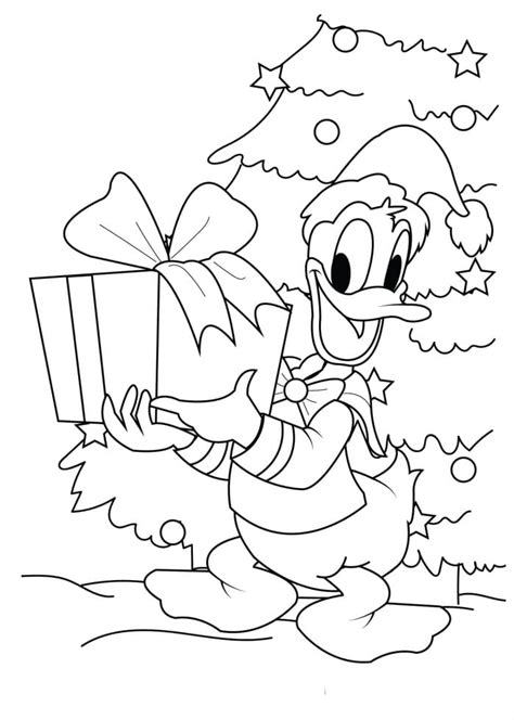 Donald Duck Disney Christmas Coloring Page Free Printable Coloring