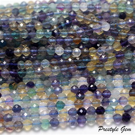 Meihan Strands Set Natural Colorful Fluorite Mm Faceted Round