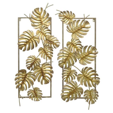 Gold Metal Leaves Wall Decor At Bradleyhseimo Blog