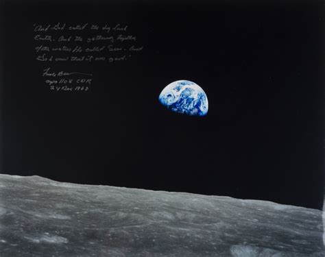 Frank Borman Signed Apollo 8 Earthrise Photo