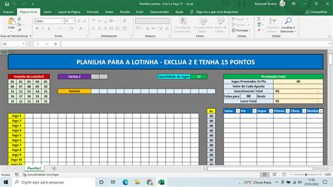 Planilha Lotinha Erre 2 e Faça 15 Pontos 27 Jogos Planilhas