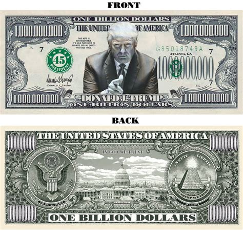 100 Pack Donald Trump Billion Dollar Bills Funny Money Joke Etsy