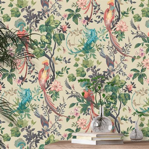 Bird Sonnet Mural Wallpaper Lacquer By 1838 Wallcoverings 2109 157 01