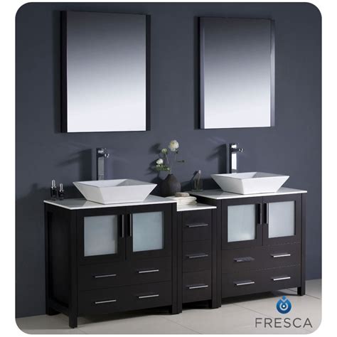 Fresca Torino 72 Espresso Modern Double Sink Bathroom Vanity W Side