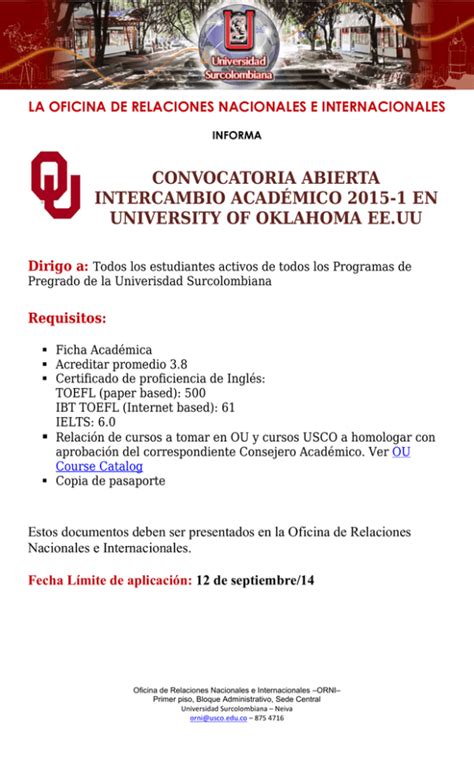 Convocatoria Abierta Intercambio Acad Mico