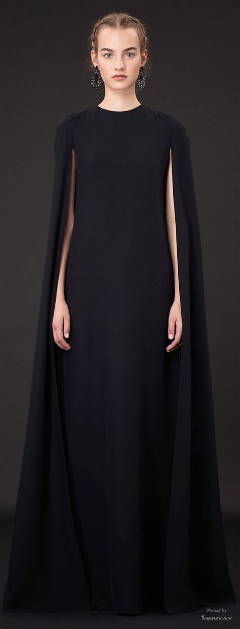 Understated Elegance Long Black Cape Dress With Clean Minimal