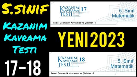 5 SINIF MATEMATİK KAZANIM KAVRAMA TESTİ 17 18 YENİ 2023 YouTube