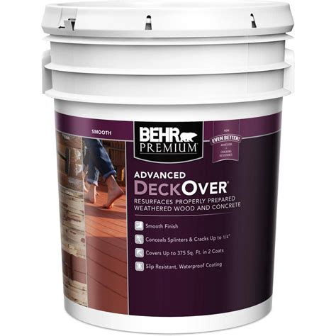 BEHR Premium Advanced DeckOver 5 Gal Smooth Solid Color Exterior Wood