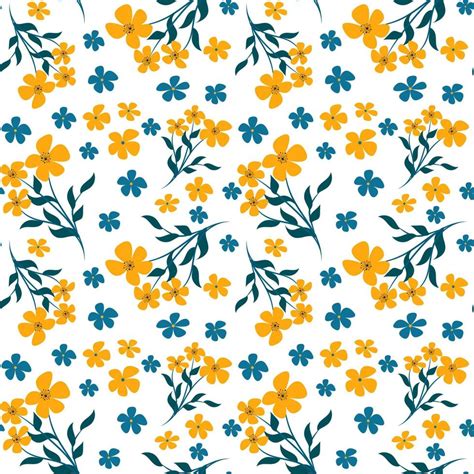 Trendy Seamless Vector Floral Pattern Endless Print Of Small Yellow