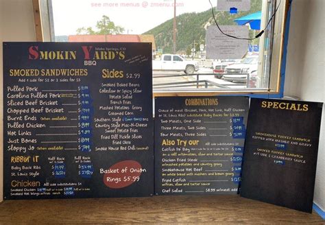 Online Menu Of Smokin Yards Bbq Restaurant Idaho Springs Colorado