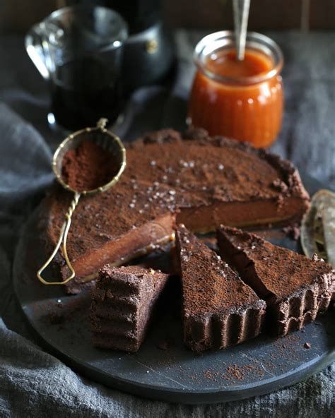 Eggless Quinoa Chocolate Salted Caramel Tart Recipe In Comments