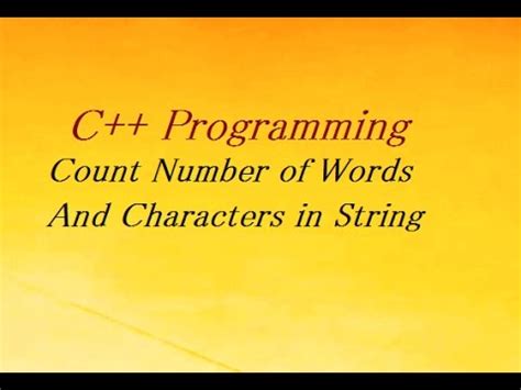 C Program To Count Number Of Words And Characters In String YouTube