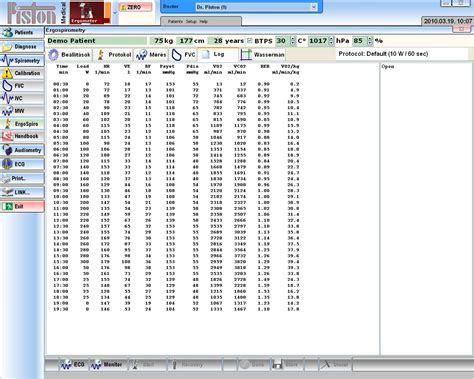 Piston Ergospirometer Exercise Test