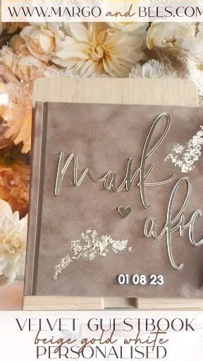 Boho Instax Wedding Book Fall Beige Gold Acrylic Wedding Guest Book