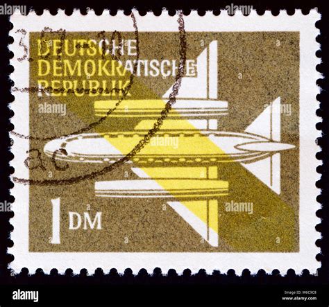 East Germany Postage Stamp Airmail Stock Photo Alamy