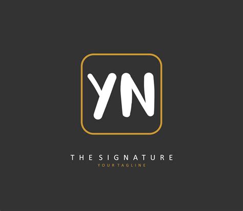 Y N YN Initial Letter Handwriting And Signature Logo A Concept