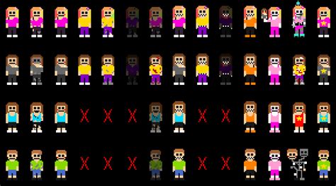 Five Nights At Abbys Sprites By Crazycreeper529 On Deviantart