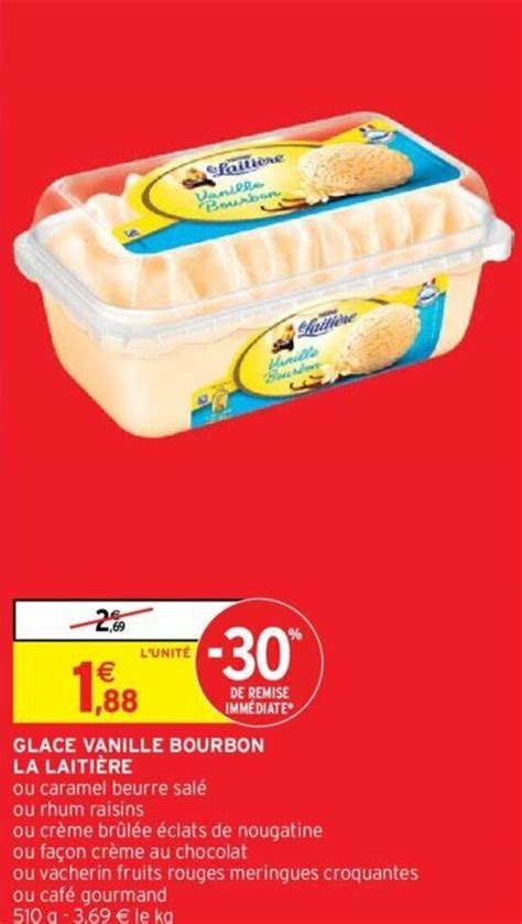 Promo La Laitière Glace Vanille Bourbon chez Intermarché Hyper