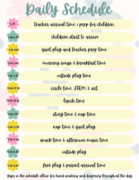 Editable Daily Schedule for Daycare - Etsy