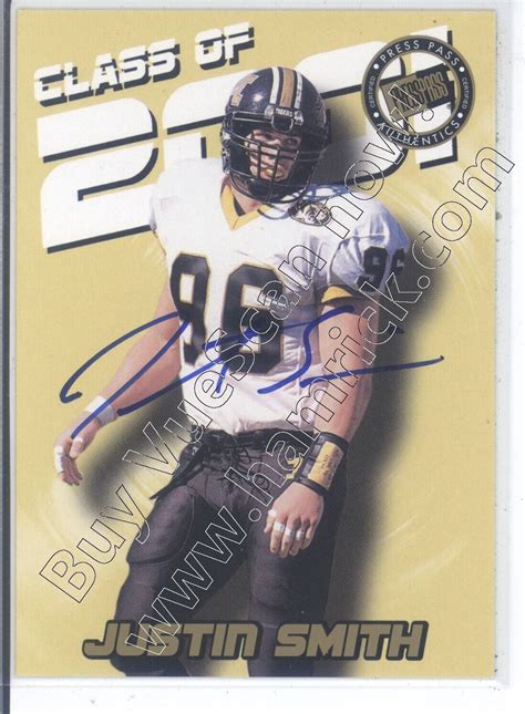 Justin Smith Rc Rookie Draft Auto Autograph Missouri Mizzou College