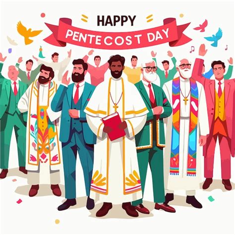 Ilustración de fondo del feliz día de pentecostés Vector Premium