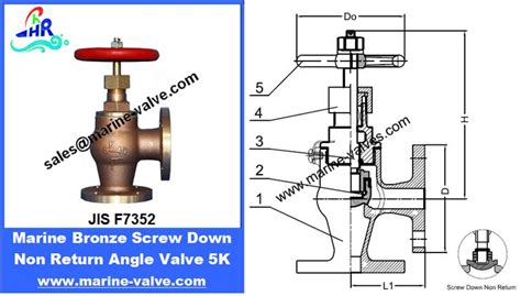 Jis F K Cast Bronze Screw Down Non Return Angle Valve Qingdao