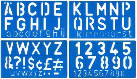 50mm Plastic Stencil Kit Letters And Numbers Alphabet Upper And Lower Case