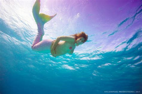 Pregnant Mermaid Performer Swims With Sharks Rays To Promote Barrier