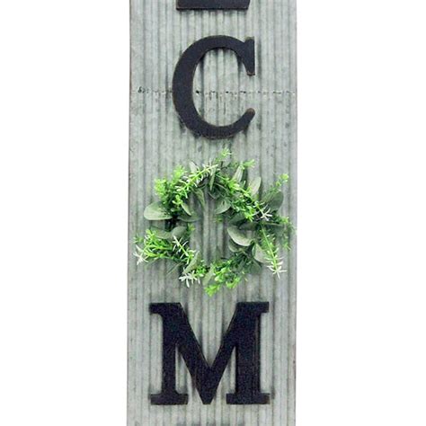 Galvanized Metal Welcome Outdoor Wall Sign 55 At Home