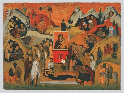 The Dormition Of Saint Ephraim The Syrian Mid Th C Cretan