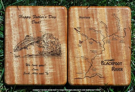 Muskegon River Map Fly Box Personalized Handcrafted Custom Etsy