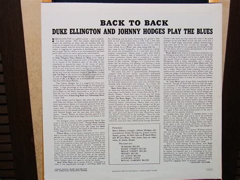 Back To Back Duke Ellington And Johnny Hodges Play The Blues Verve