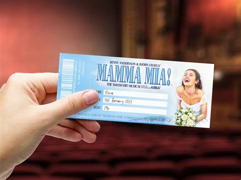 MAMMA MIA the Musical Printable Broadway Gift Ticket - Etsy