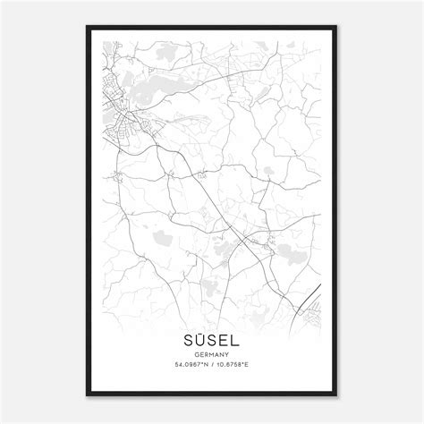 Susel Germany Map Poster Modern Home Decor Wall Art Print Custom