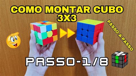 COMO MONTAR CUBO MÁGICO 3X3 PASSO A PASSO Ep 1 8 cruz branca YouTube