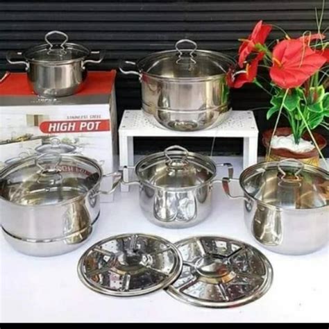 Jual Panci Steamer Kukusan Set Supra High Pot Tutup Kaca Isi Pcs